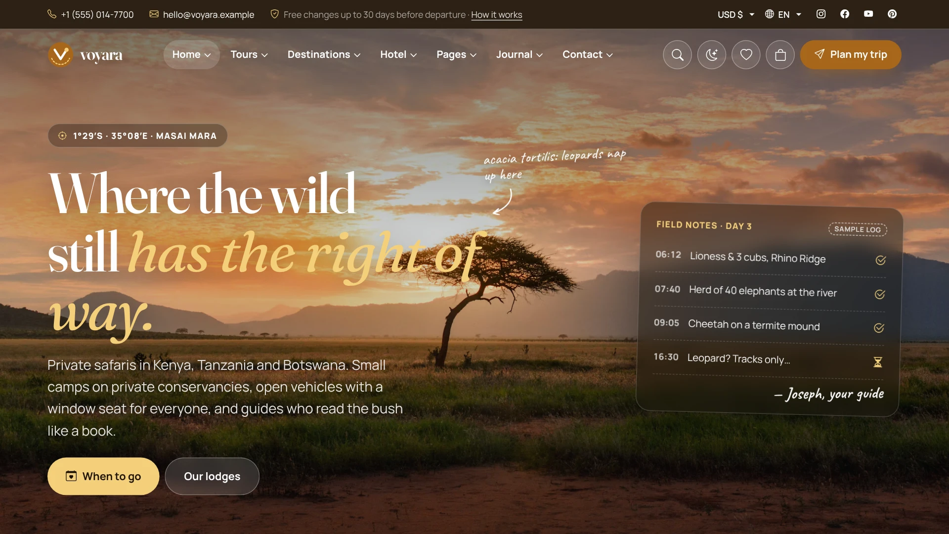 Voyara - Travel Agency & Boutique Hotel HTML Template