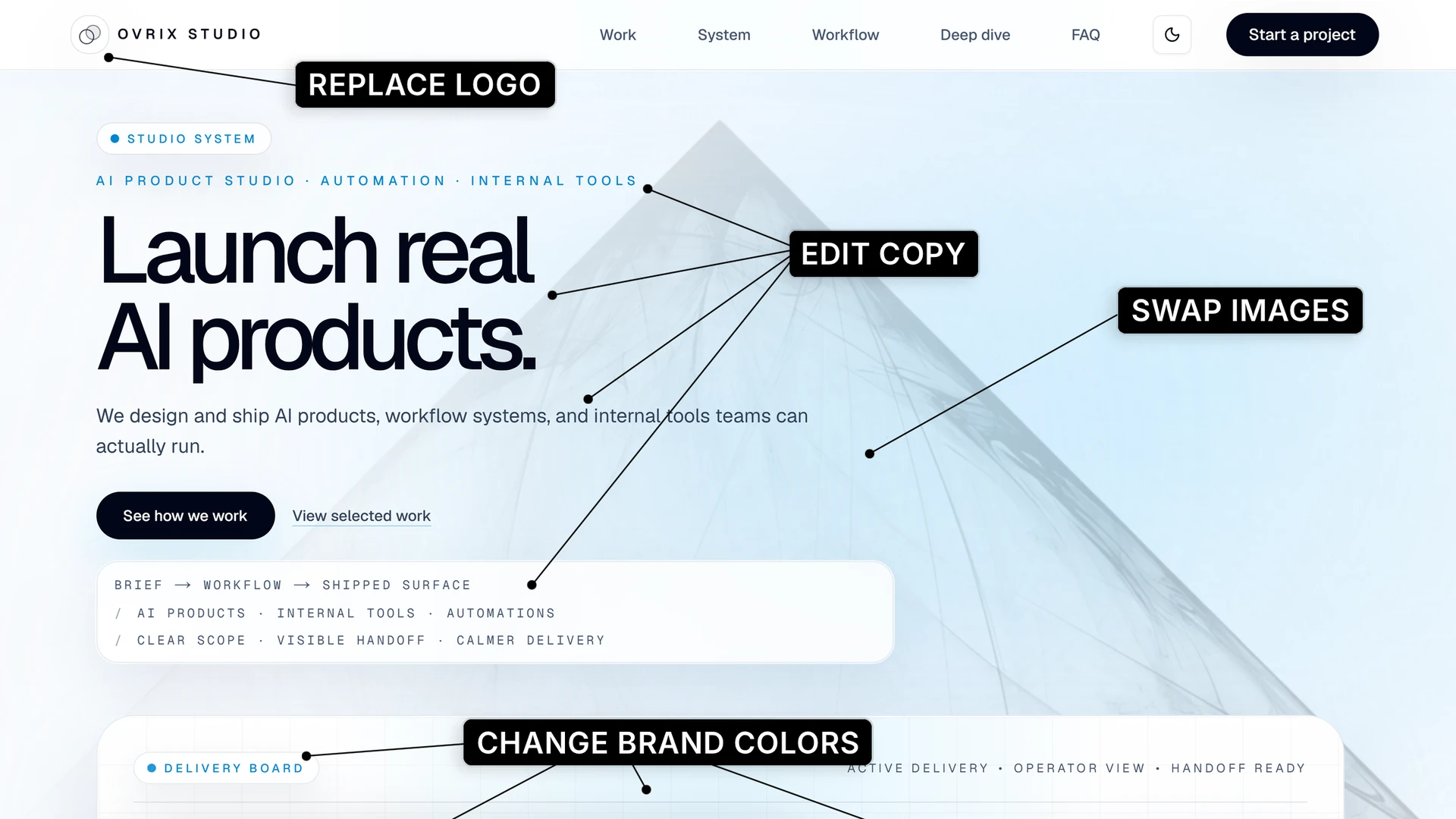 Rivetframe - Next.js AI Landing Page Template Pack