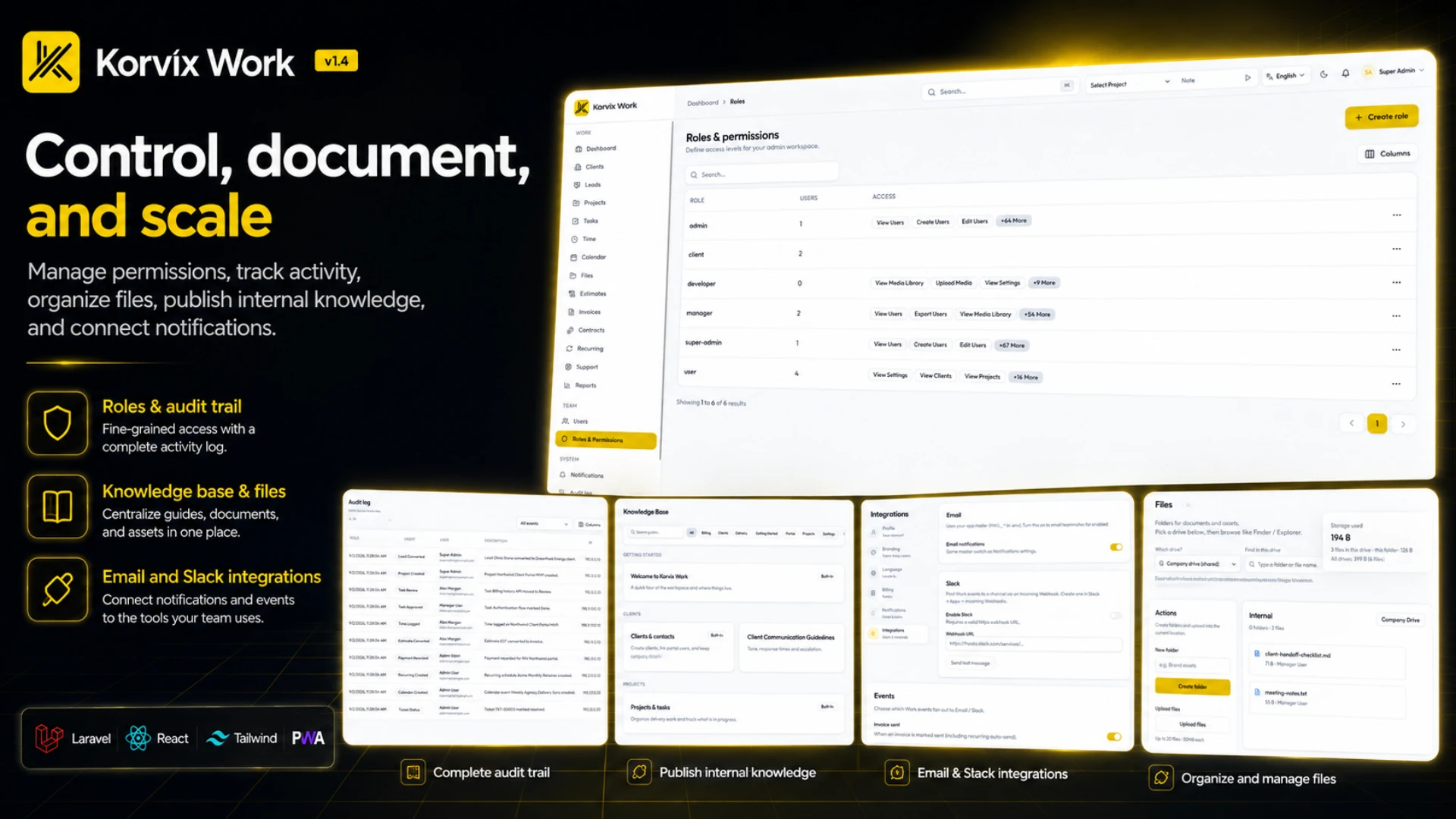 Korvix Work - Agency CRM, Project Management & Client Portal