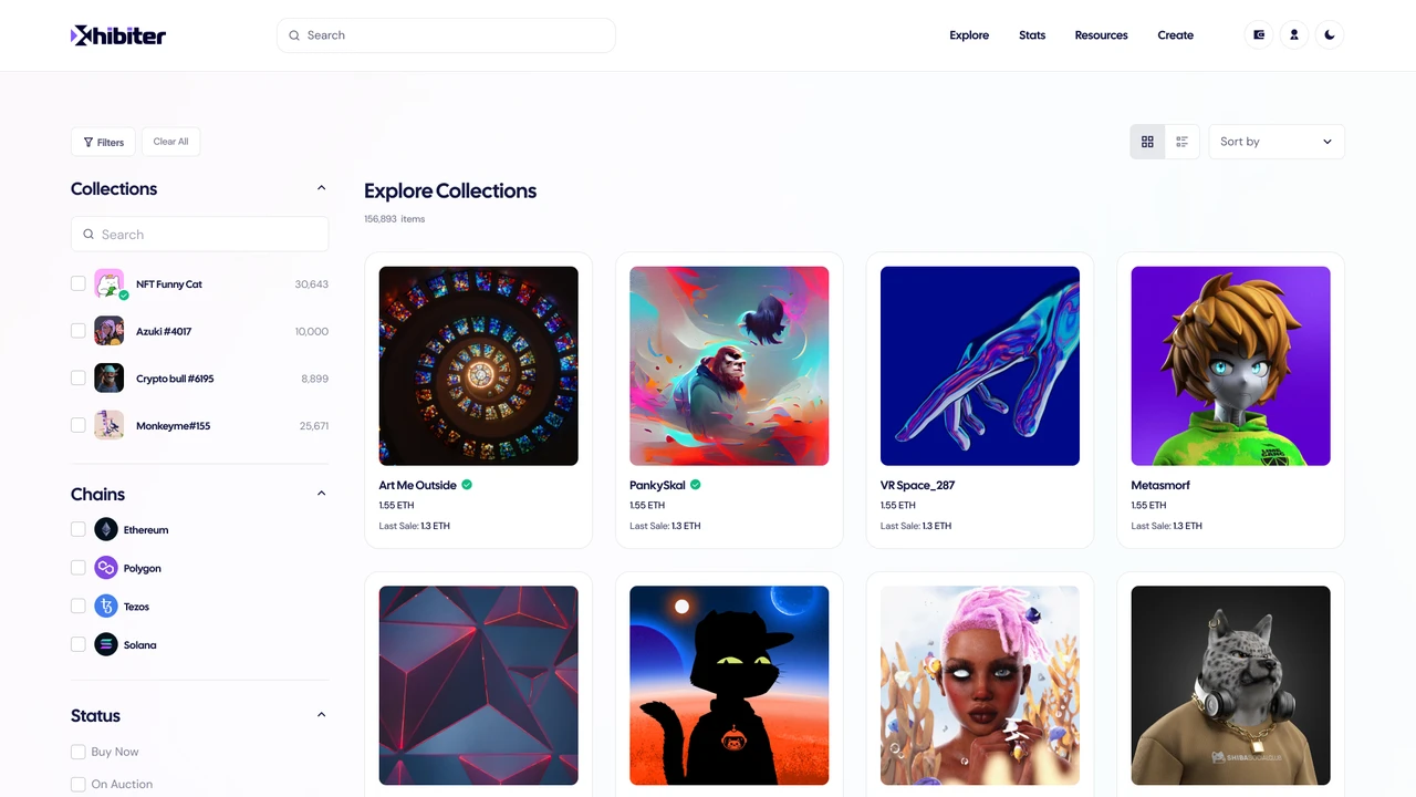 Xhibiter - Web3 Crypto NFT Marketplace Figma Template