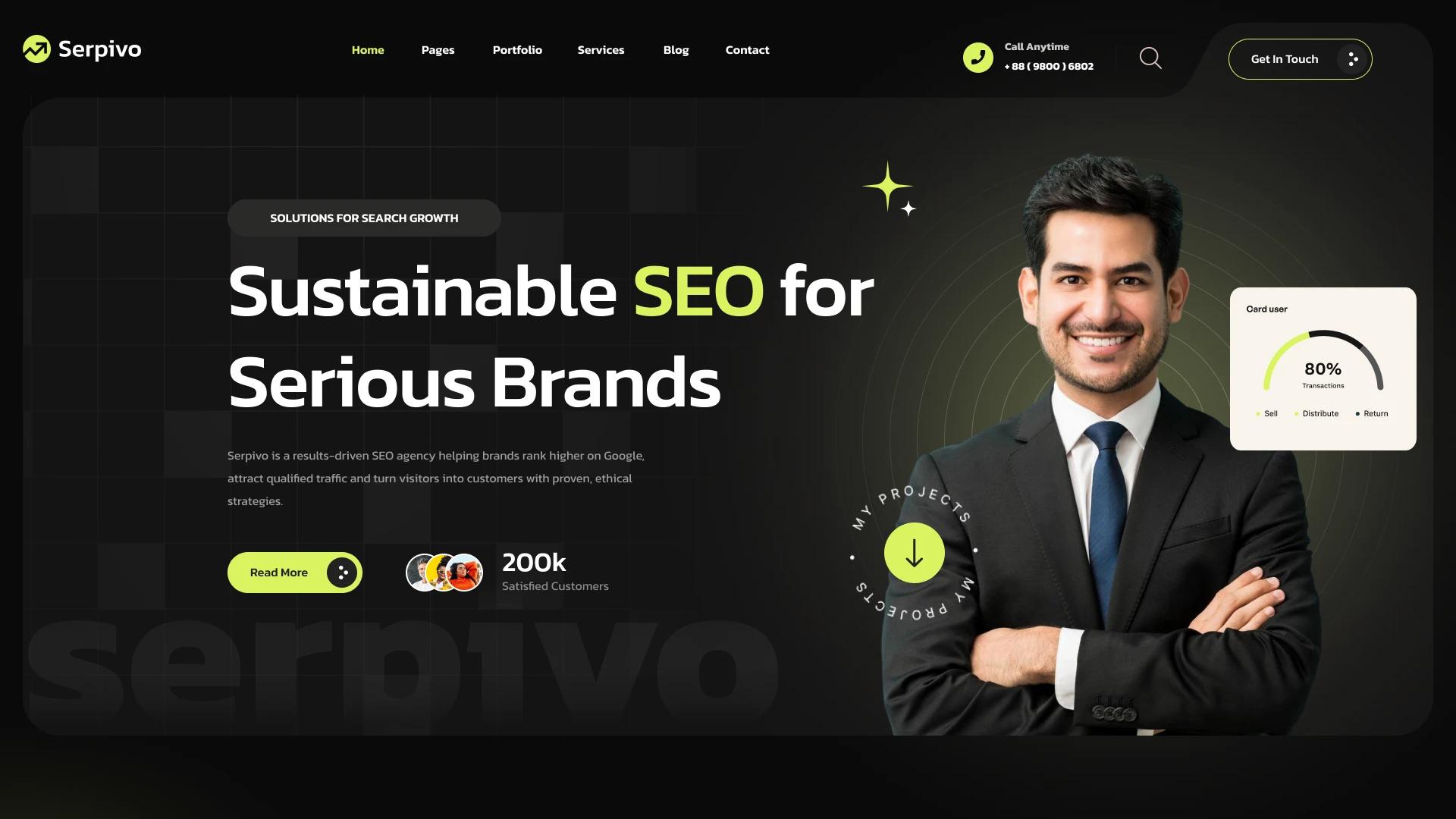 Serpivo - Digital Agency & SEO Services Figma Template (Screenshot 1 of 1)