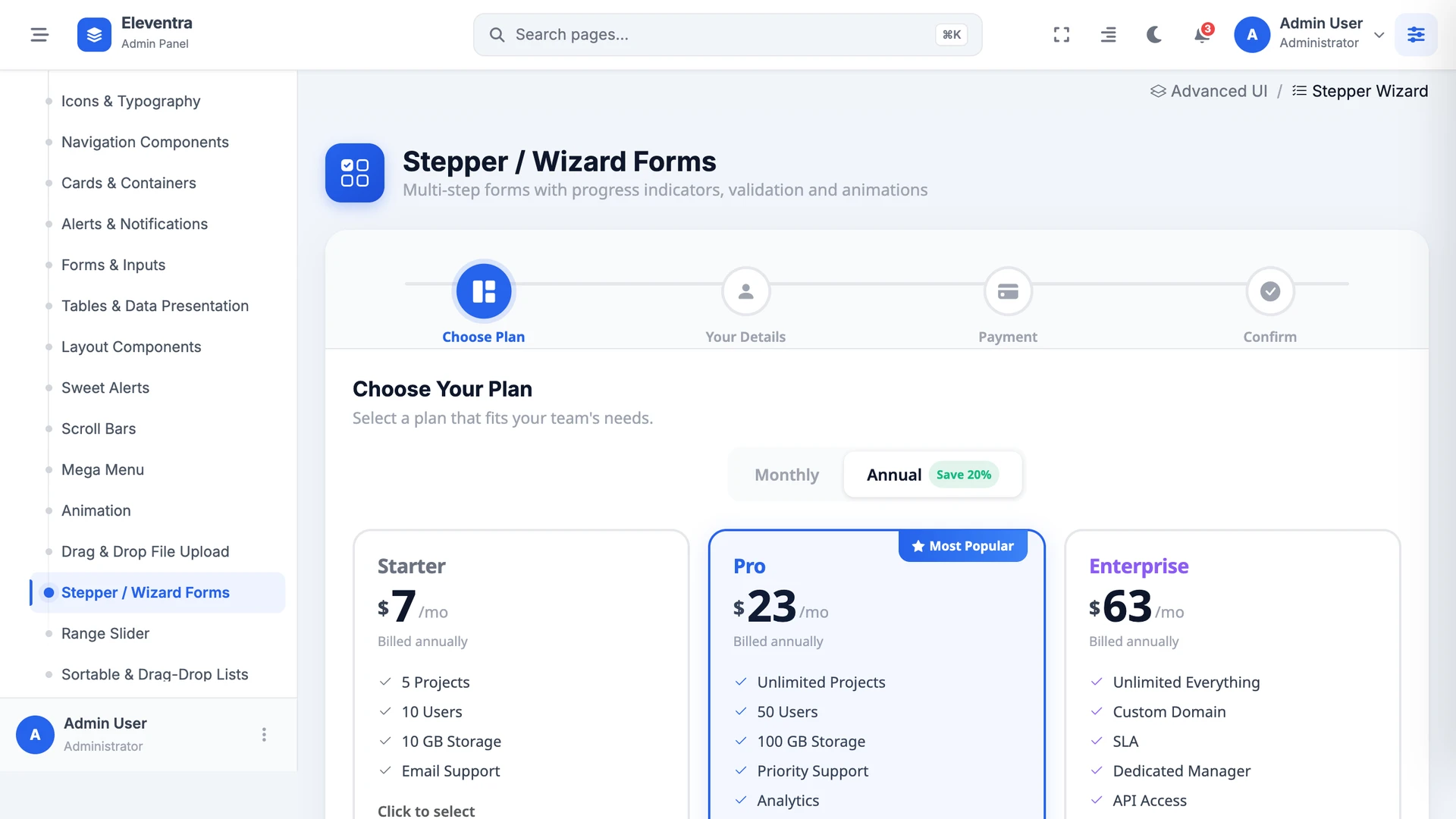 Eleventra - Angular 21 Admin Dashboard Template + UI Kit + 90+ Pages
