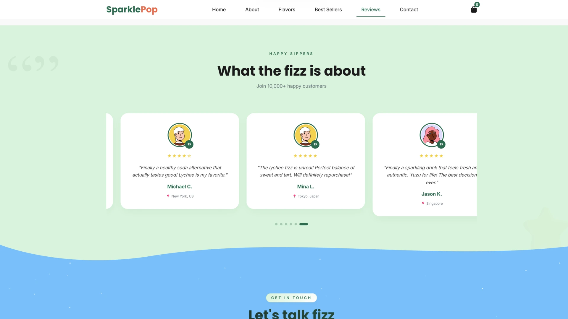 SparklePop - Beverage & Drink Store Landing Page Template