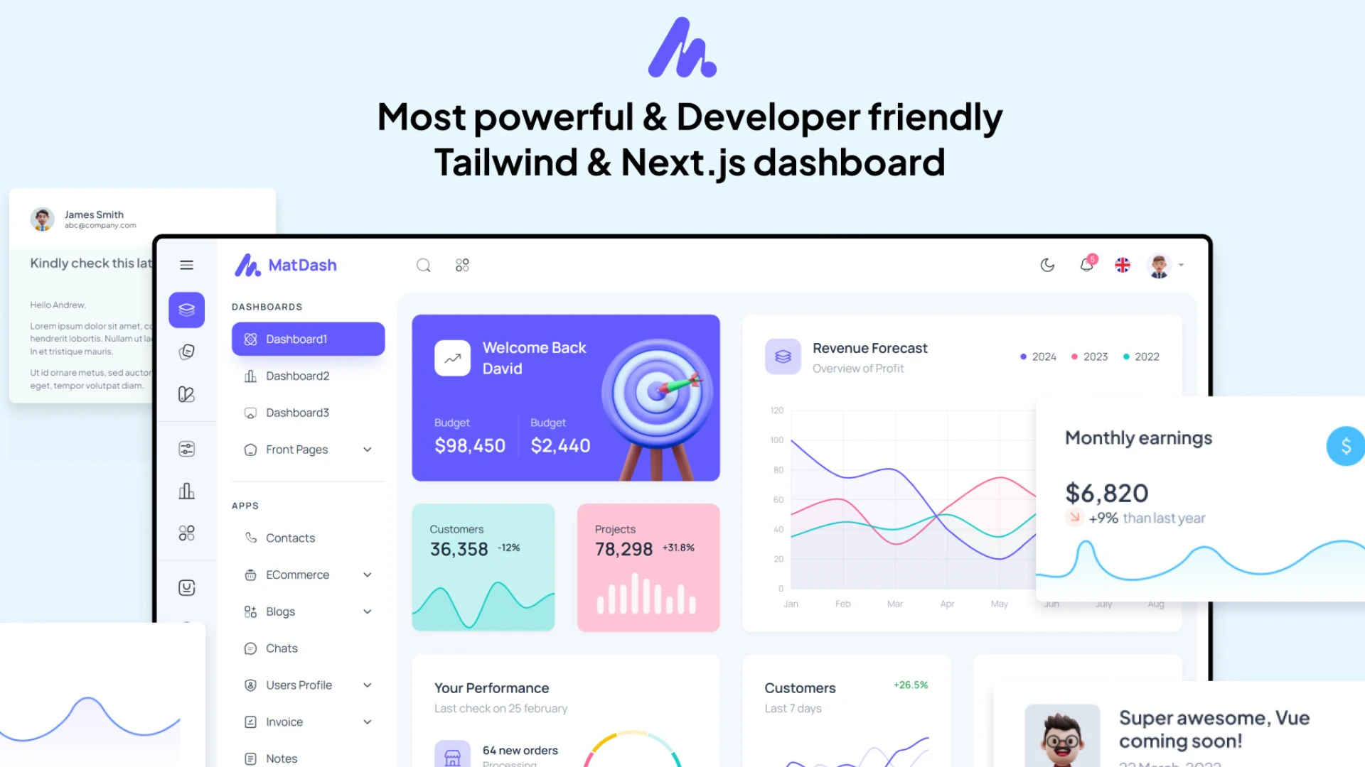 MatDash - NextJs Tailwind Admin Dashboard Template