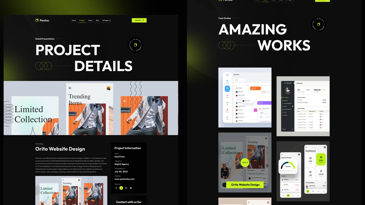 Pentos - Creative Personal Portfolio Framer Template