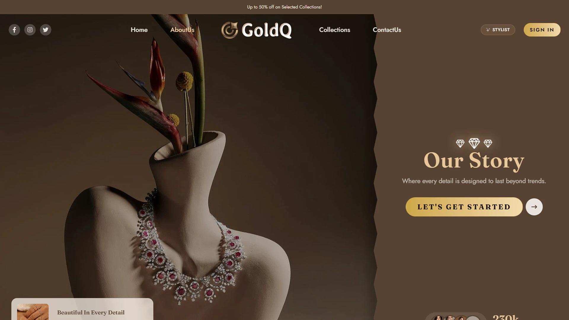 GoldQ - Premium Jewelry Luxury E-Commerce React Template