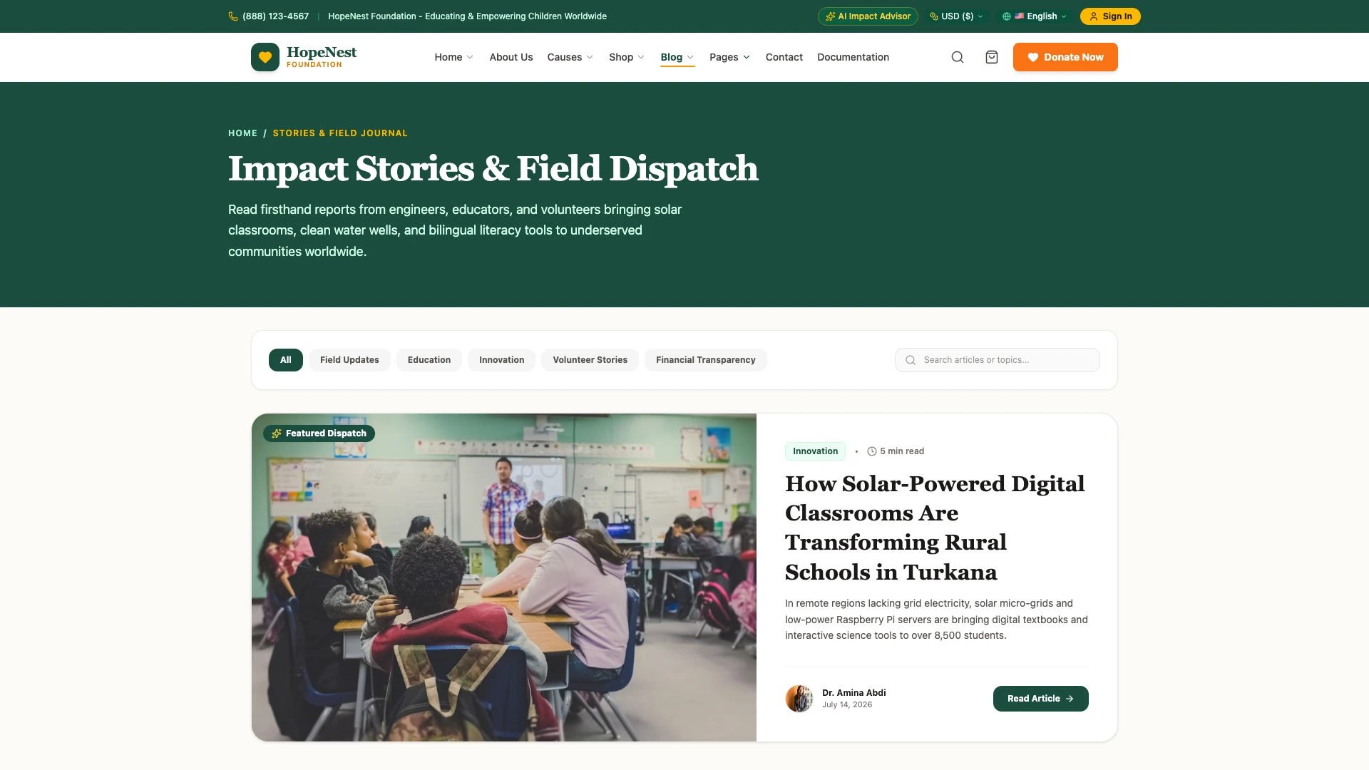 HopeNest - NGO, Charity & Donation Next.js Tailwind Template