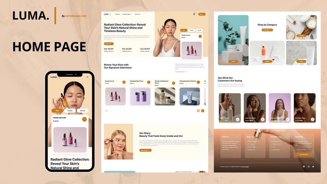 LUMA - Elegant Beauty eCommerce Template - React, Next.js & Tailwind CSS