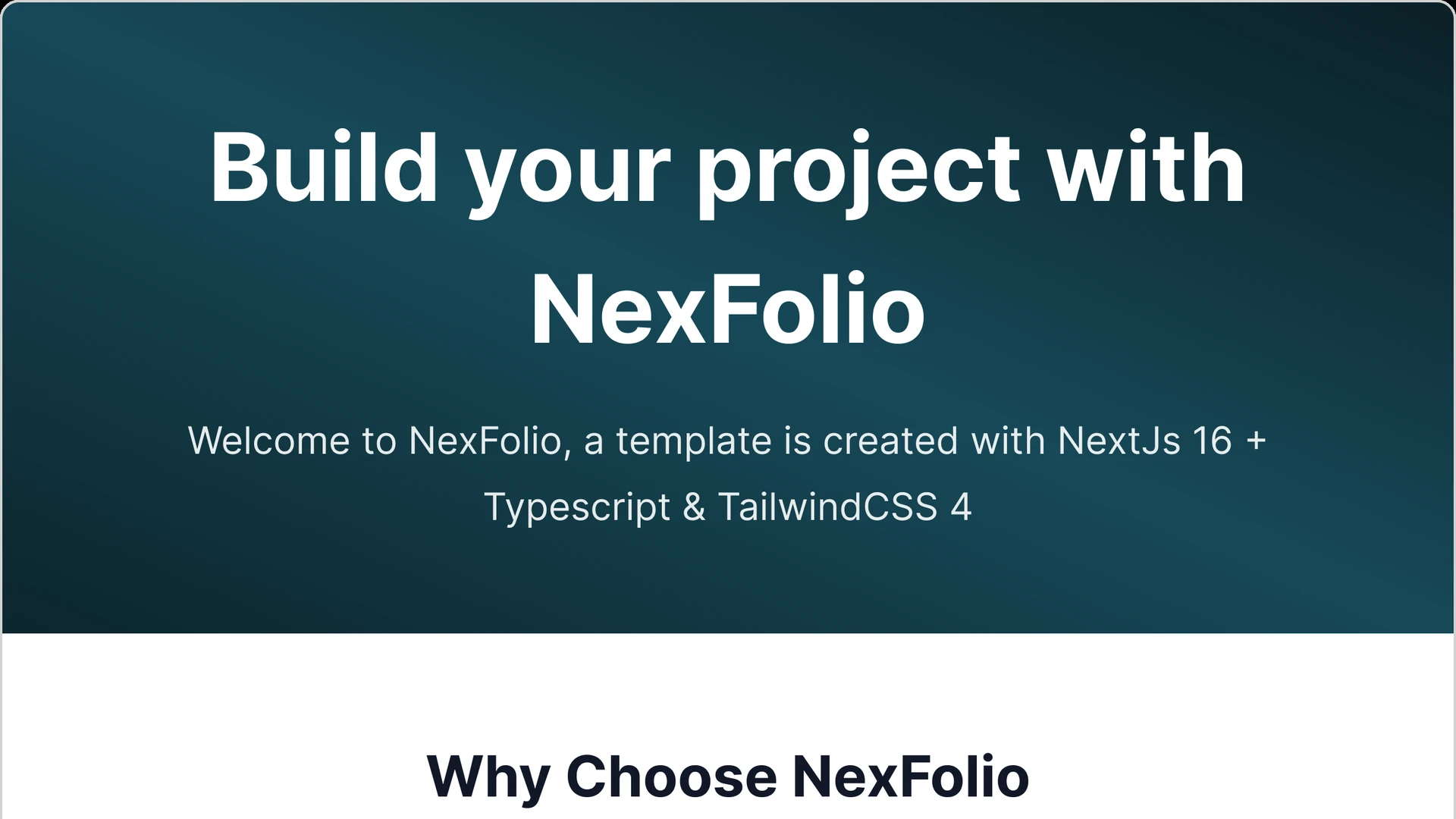 NexFolio - Personal Portfolio Next.js Template