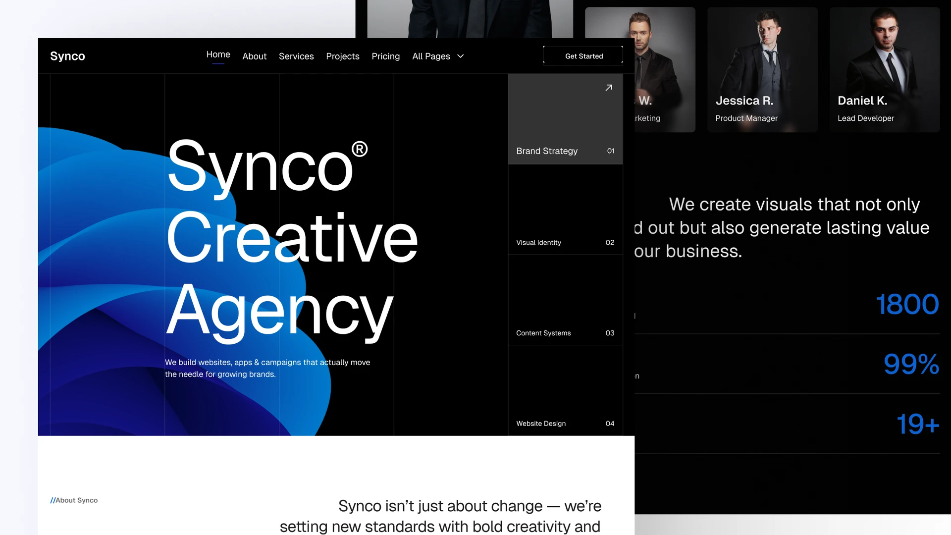 Synco - Agency Portfolio & Creative Agency Framer and Figma Template