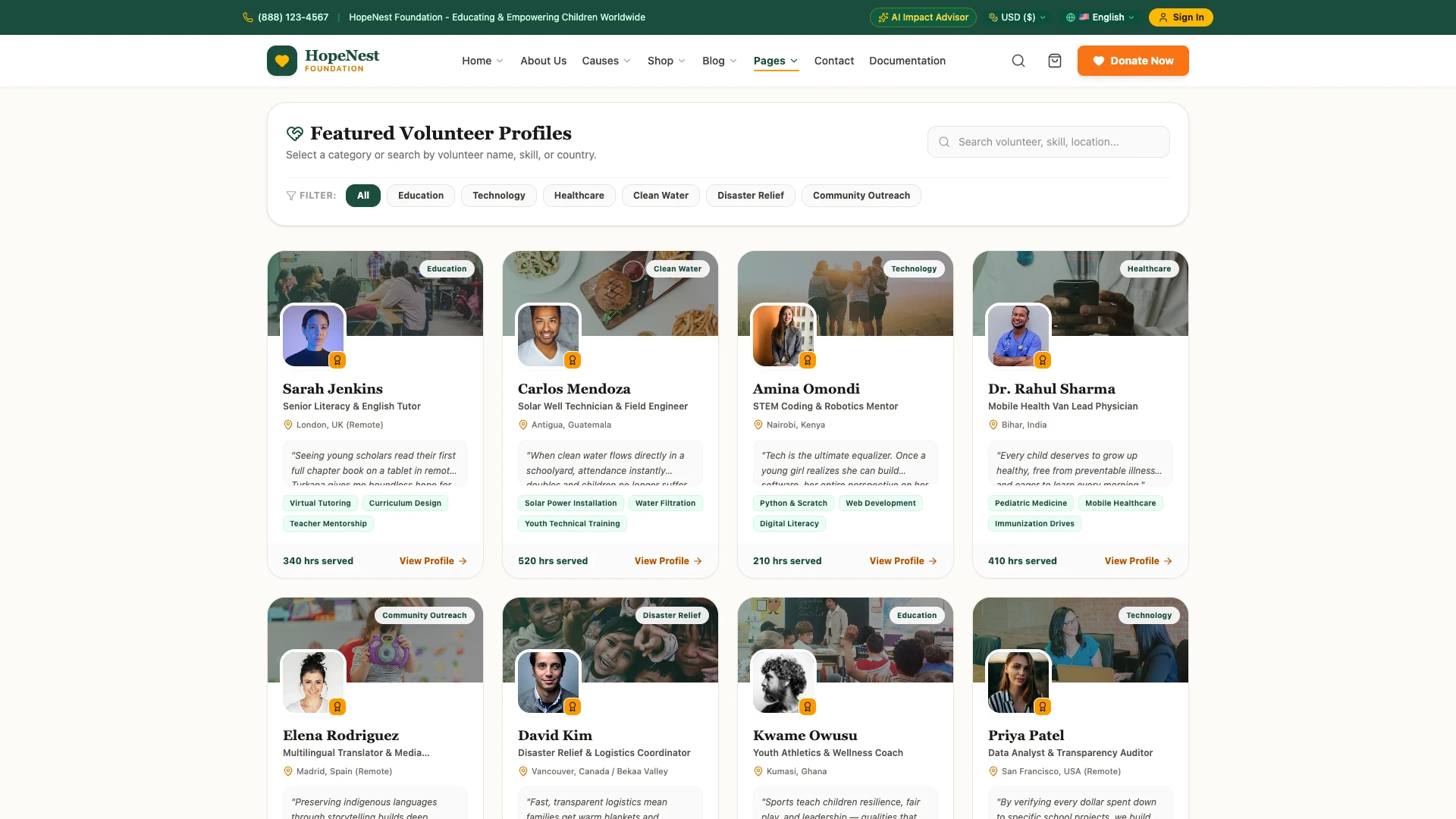 HopeNest - NGO, Charity & Donation Next.js Tailwind Template