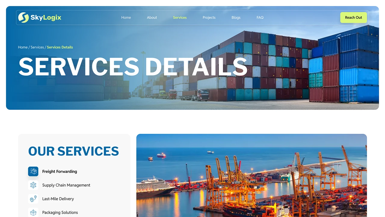 SkyLogix - Logistics Website Figma Template