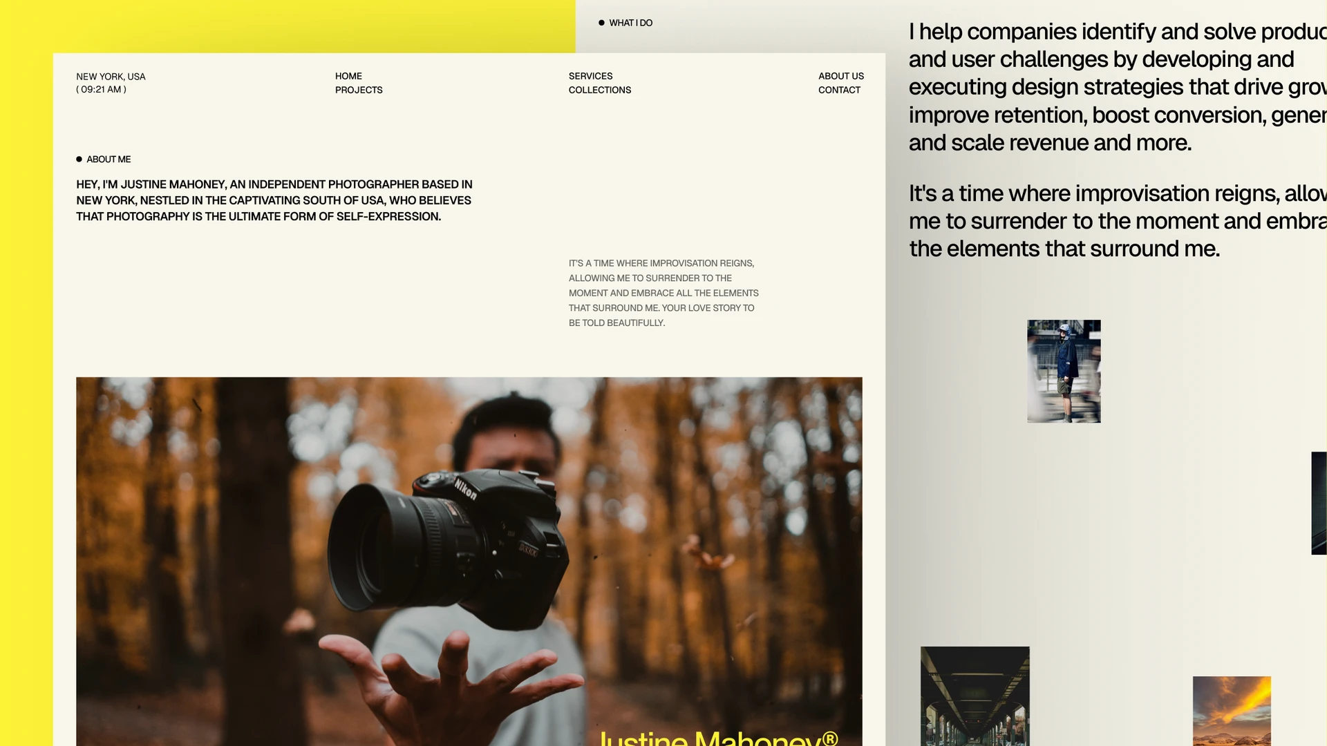 Justine - Photography & Photographer Framer and Figma Agency Template