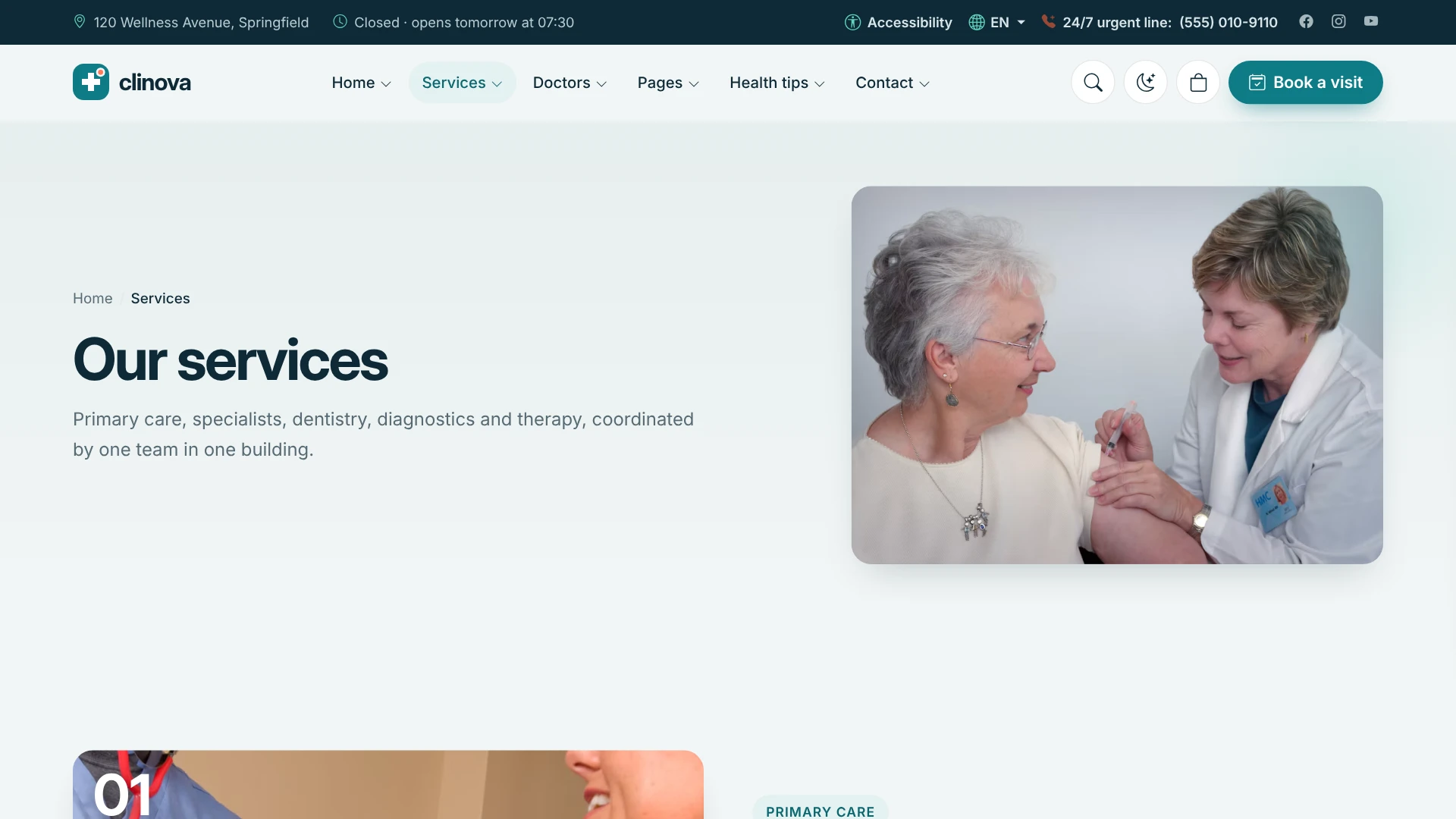 Clinova - Medical Clinic & Healthcare HTML Template