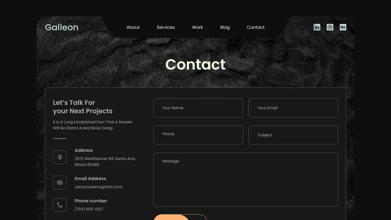 Galleon - Personal Portfolio Figma UI Template