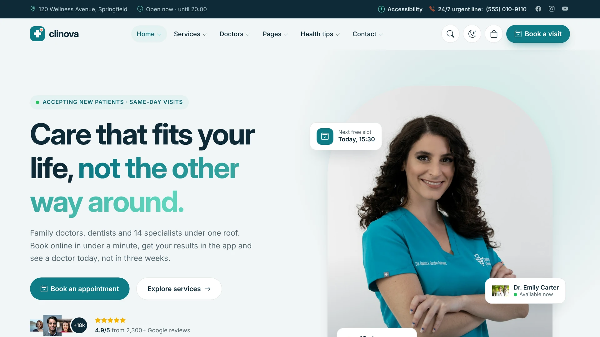 Clinova - Medical Clinic & Healthcare WordPress Theme