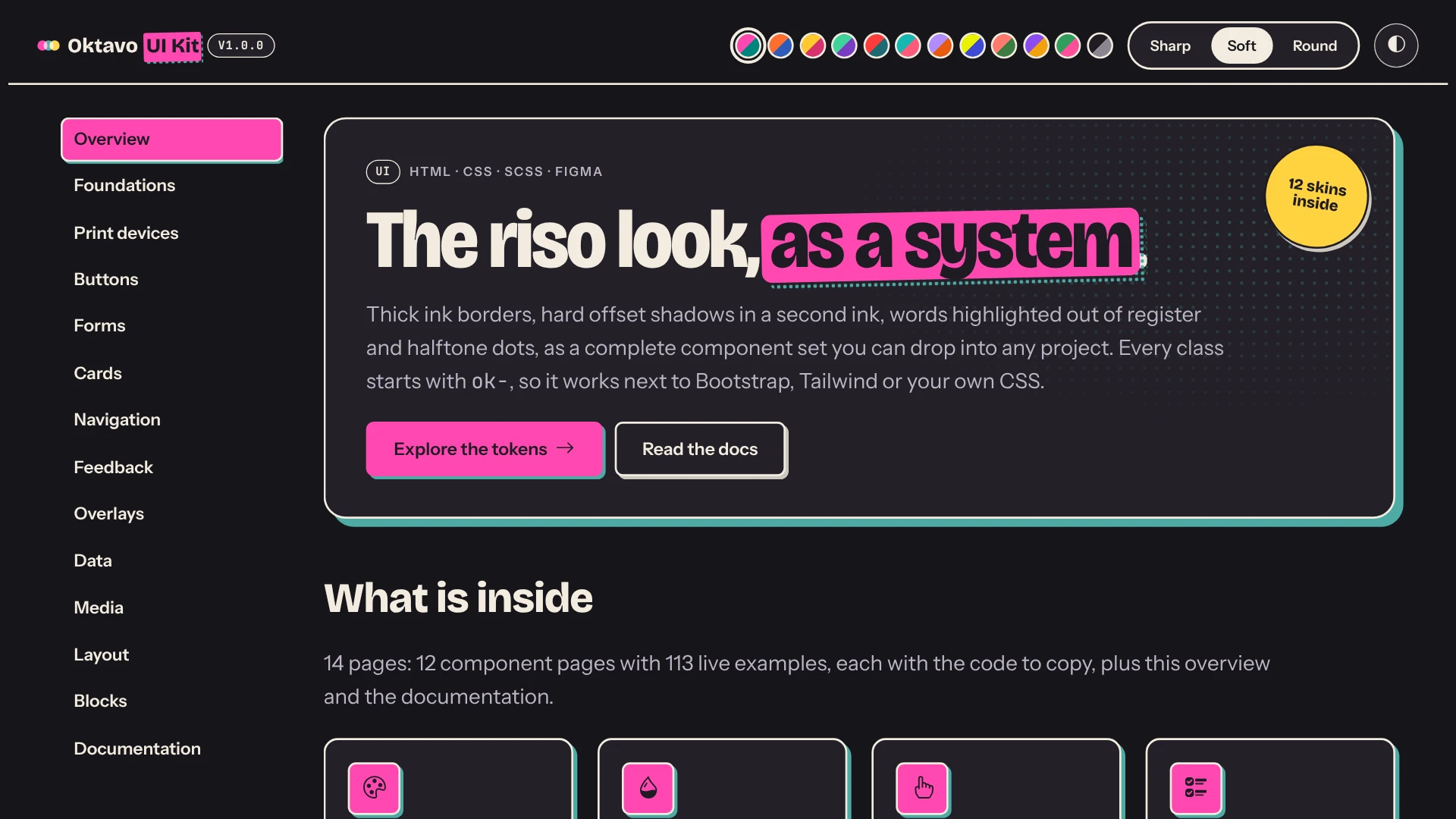 Oktavo UI Kit - HTML, SCSS & Figma Design System (Screenshot 12 of 19)