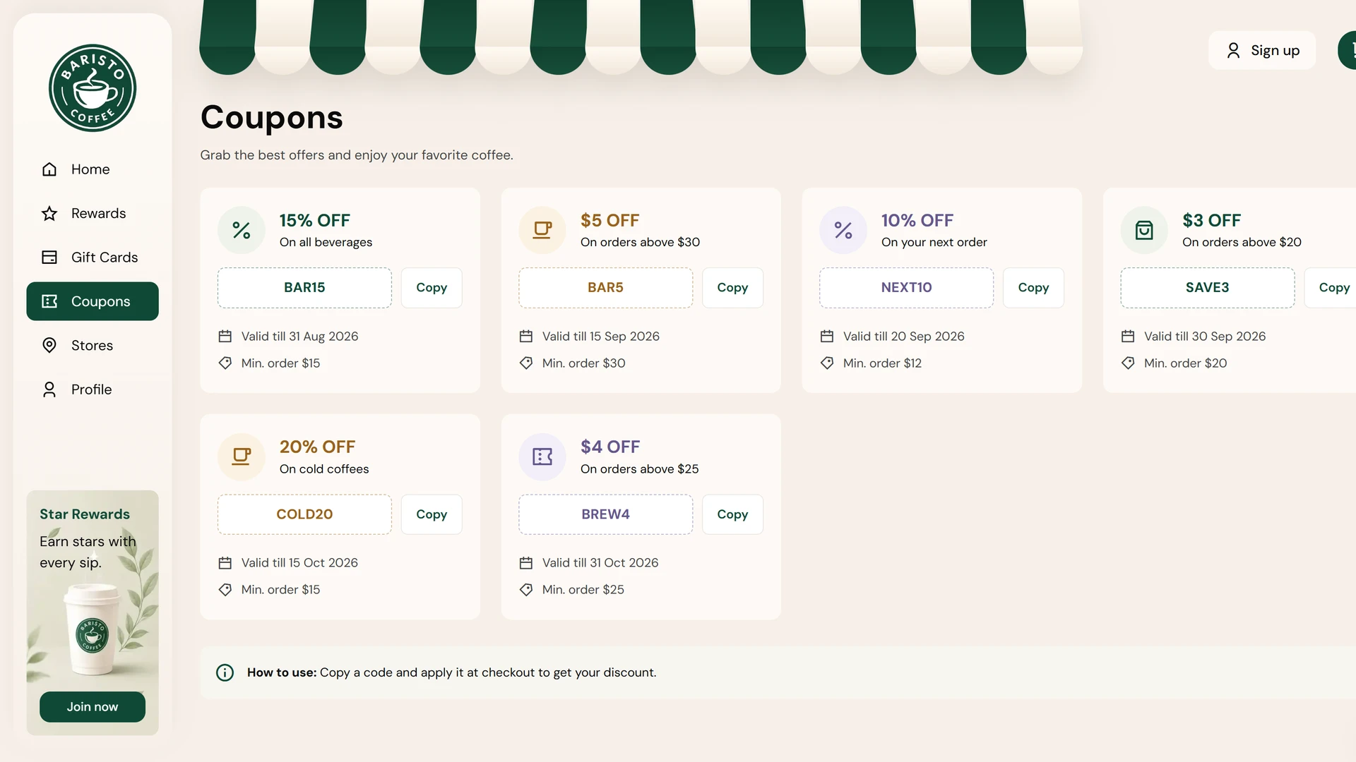 Baristo - Coffee Shop & Online Ordering React Next.js Template