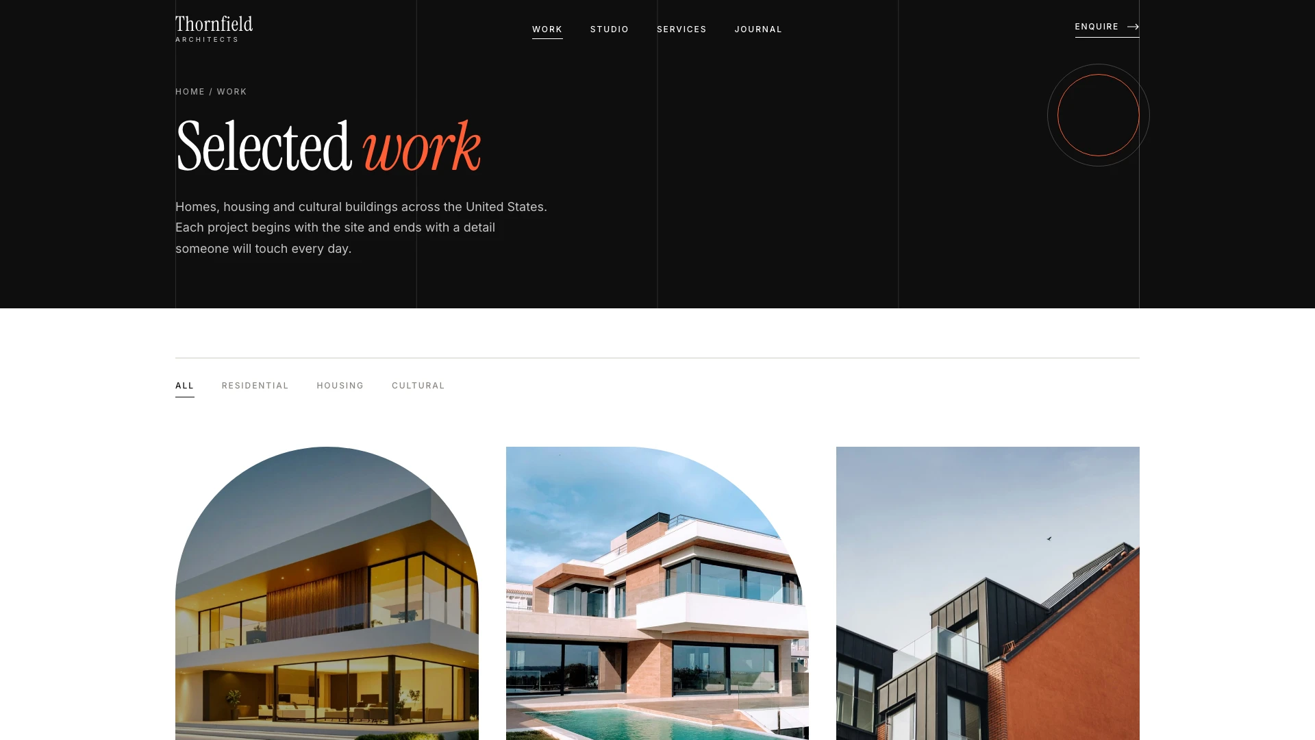 Thornfield - Refined & Modern Architecture Studio Website Template