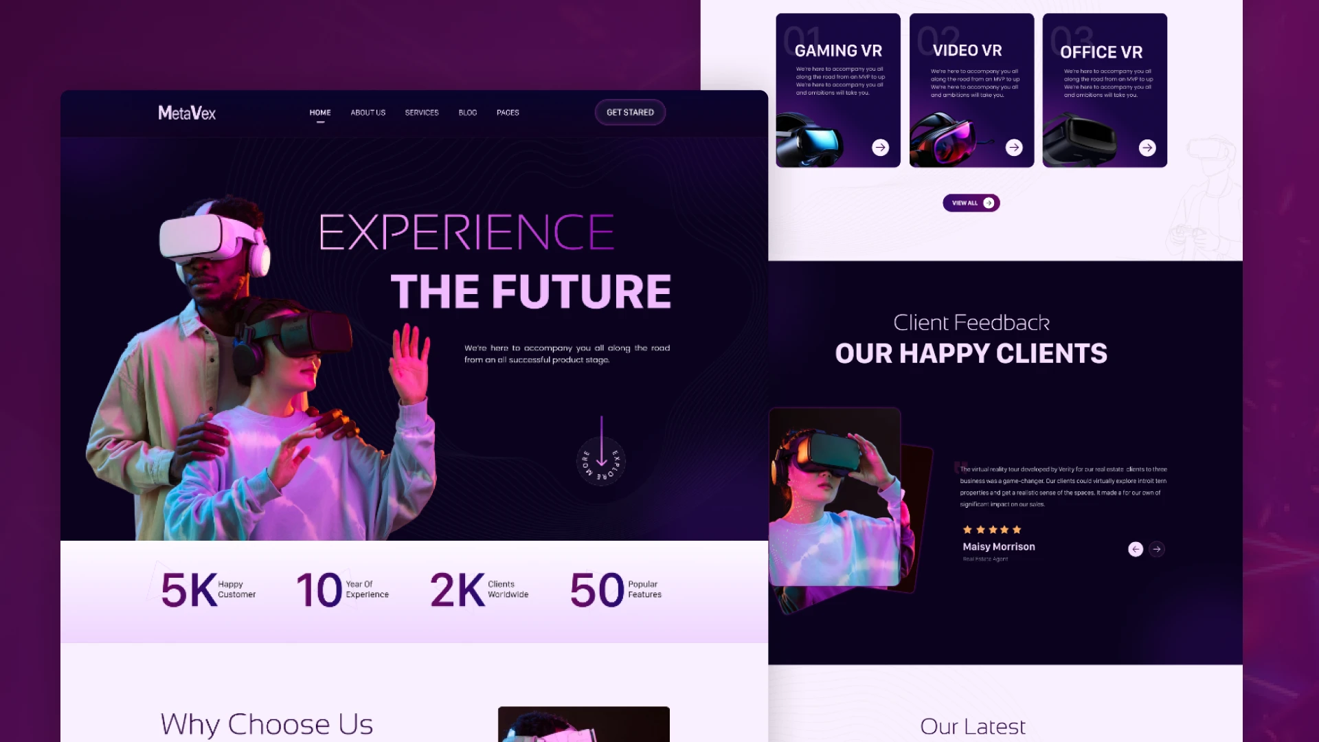 Metavex - Virtual Reality Website Figma Template