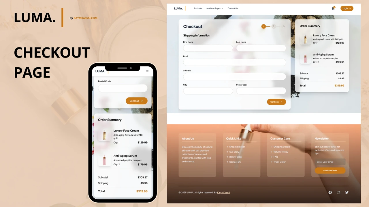 LUMA - Elegant Beauty eCommerce Template - React, Next.js & Tailwind CSS