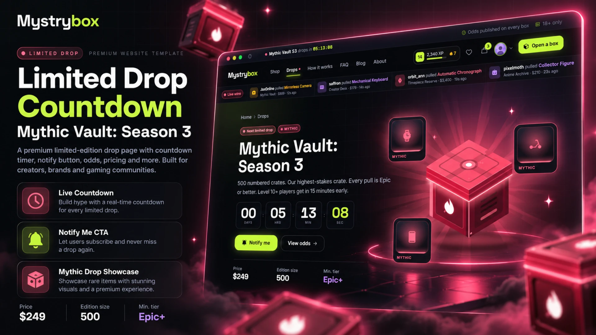 MystryBox - Mystery Box & Gamified eCommerce HTML Template (Screenshot 6 of 8)