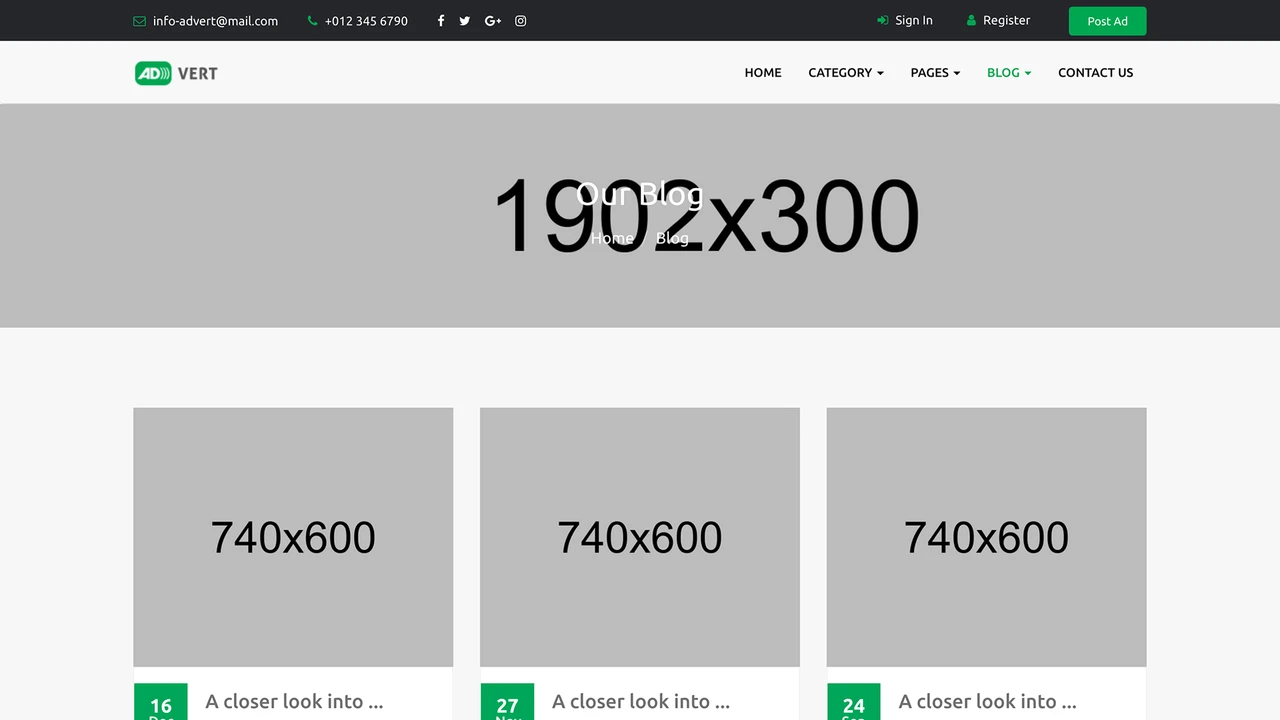 Advert - Classified Ads Template