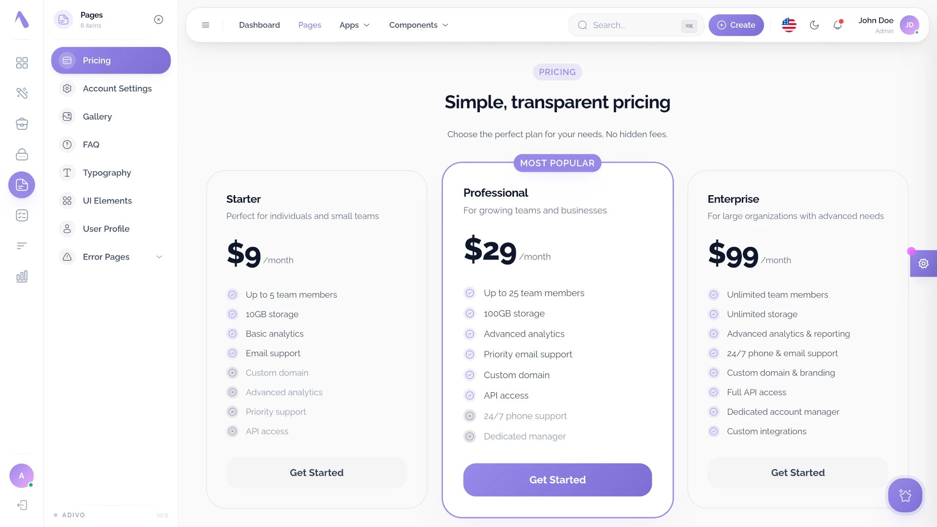 Adivo - AI Ready React 19 Admin Dashboard Template