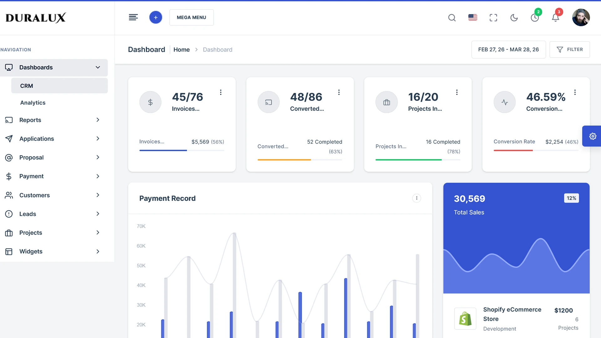 Duralux - PHP Admin Dashboard Bootstrap Template