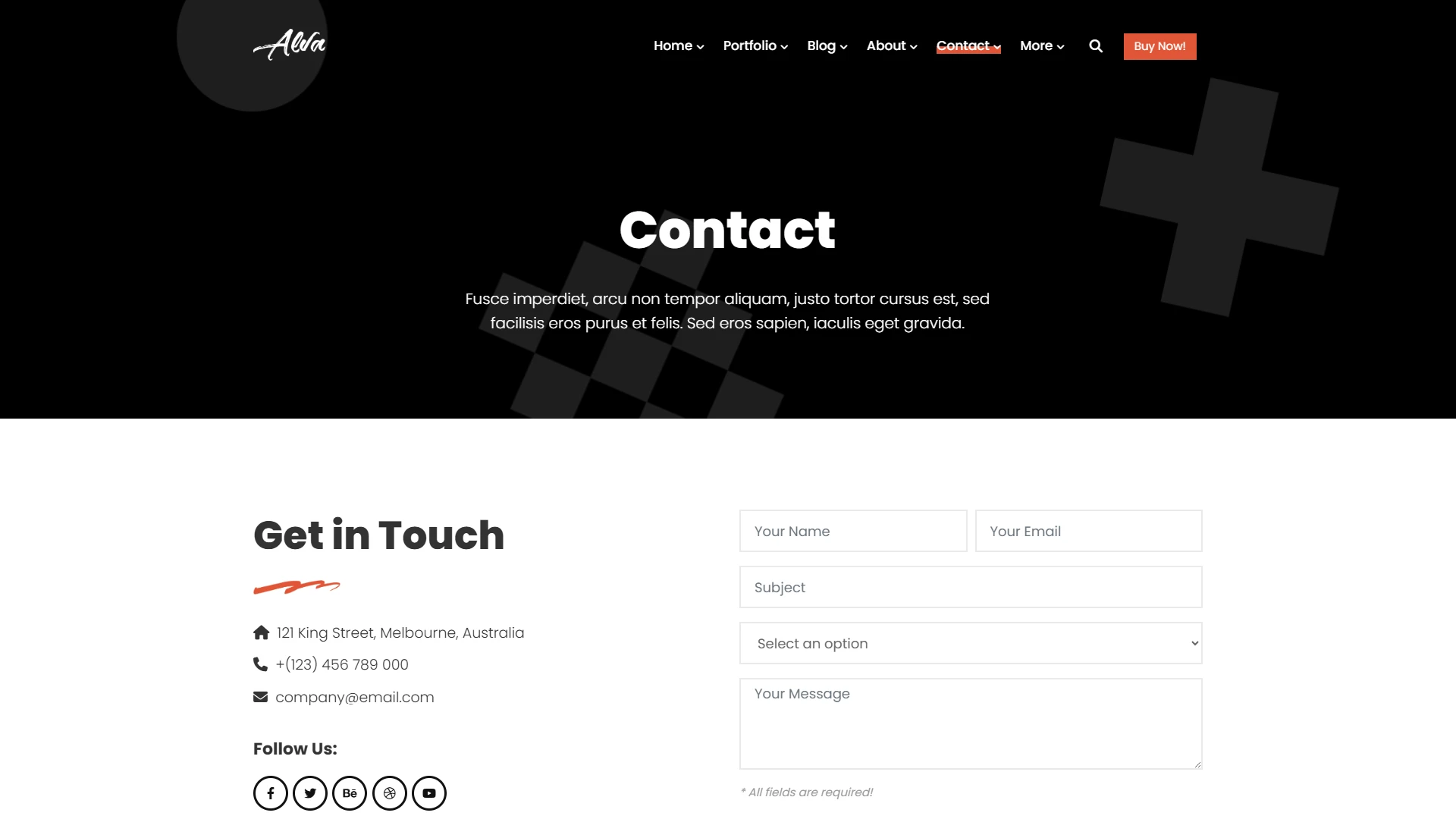 Alva - Creative Portfolio Showcase HTML Website Template