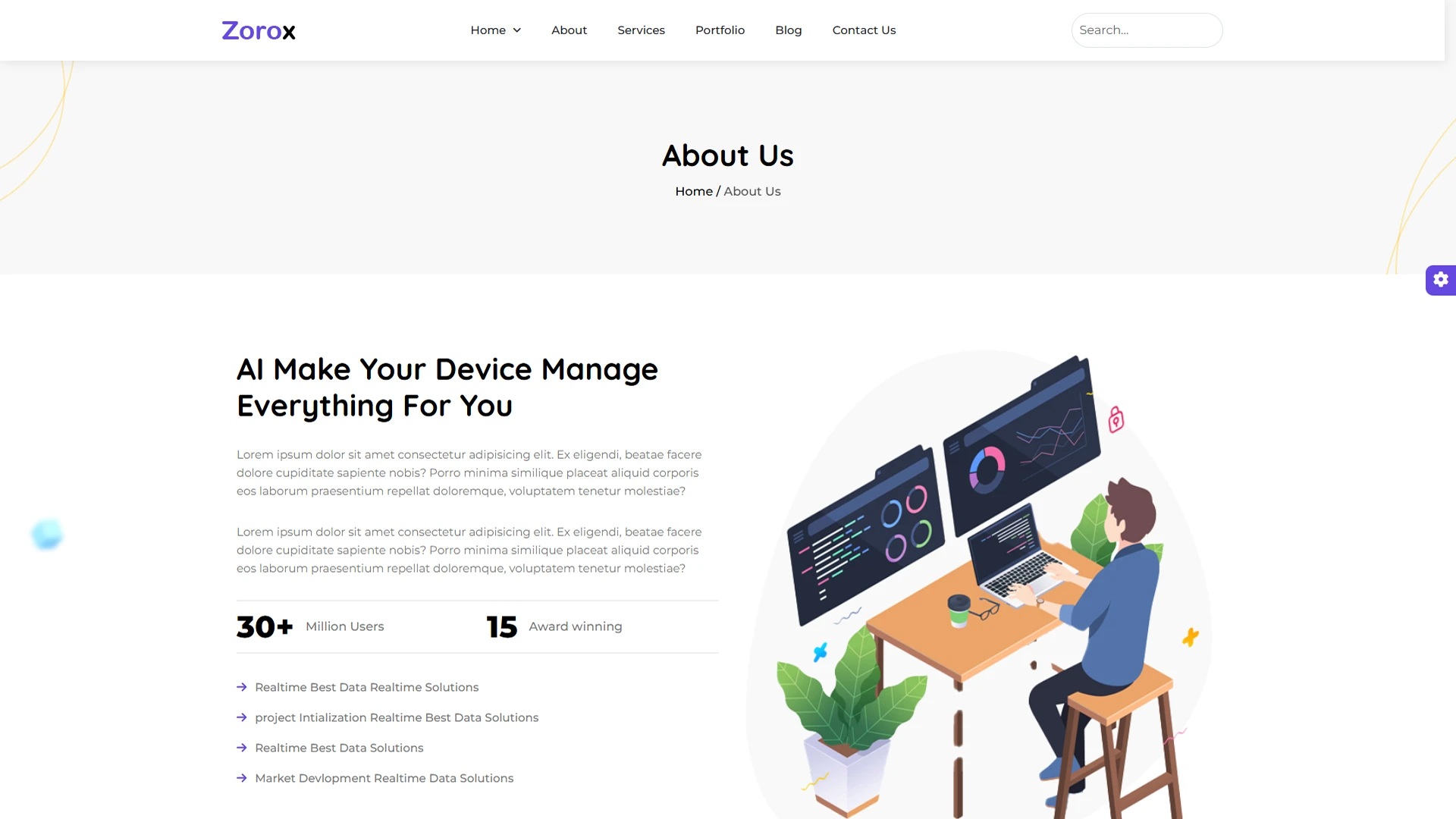 Zorox - AI Web, App Digital Agency Bootstrap + Tailwind + React, NextJS Template