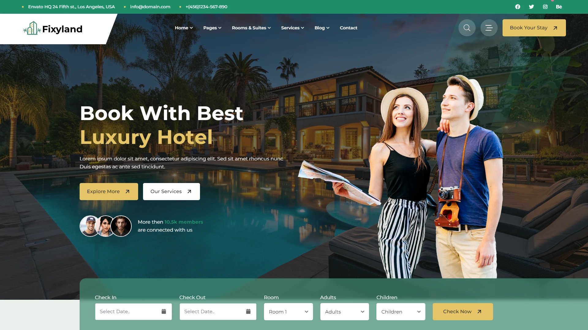 Fixyland - Hotel and Resort Booking HTML Template