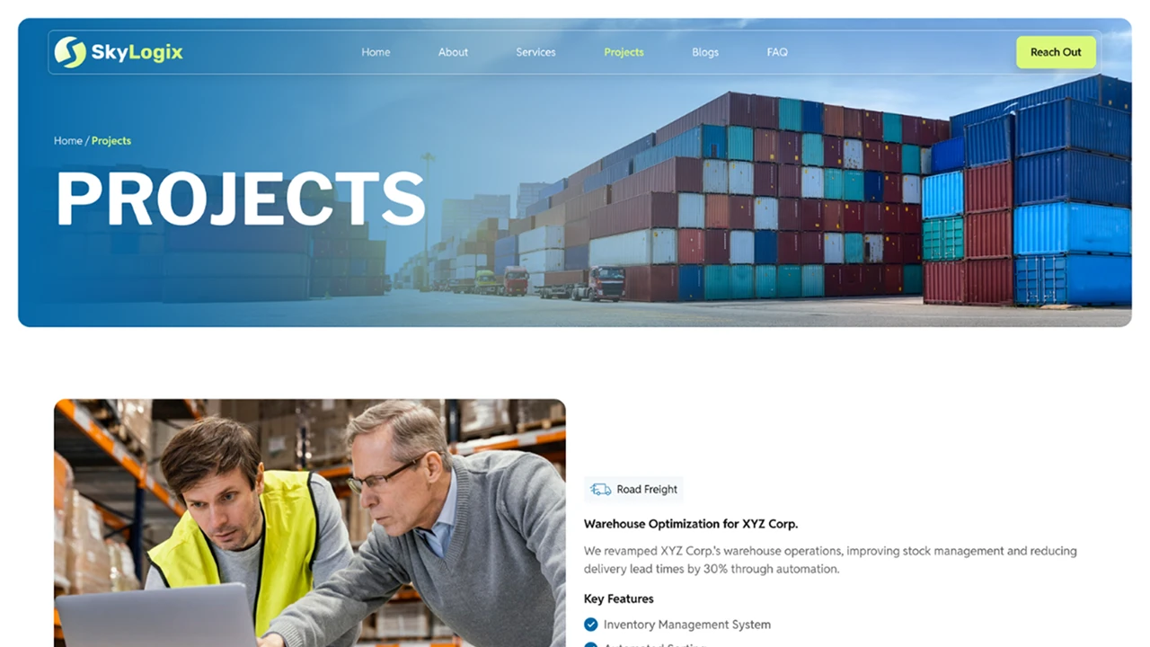 SkyLogix - Logistics Website Figma Template