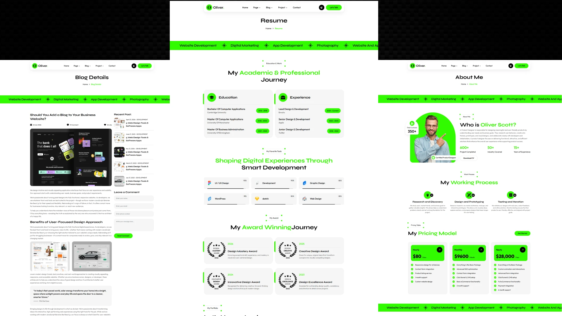 Oliver - Professional CV Resume Portfolio Template