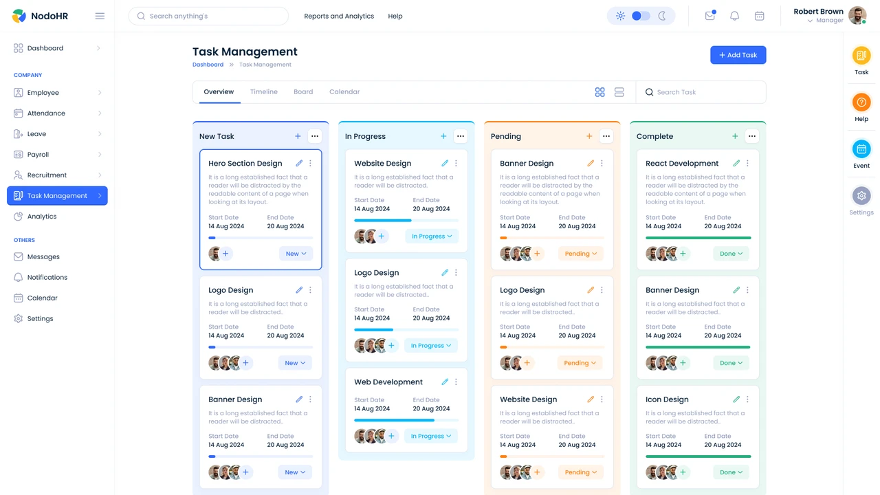 Nodo - HR Management Admin Dashboard UI Figma Template