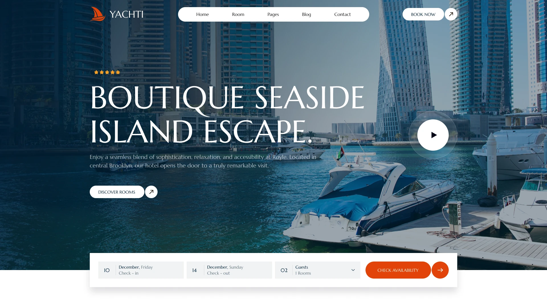 Yachti - Yacht & Boat Hire Figma Template (Screenshot 1 of 2)