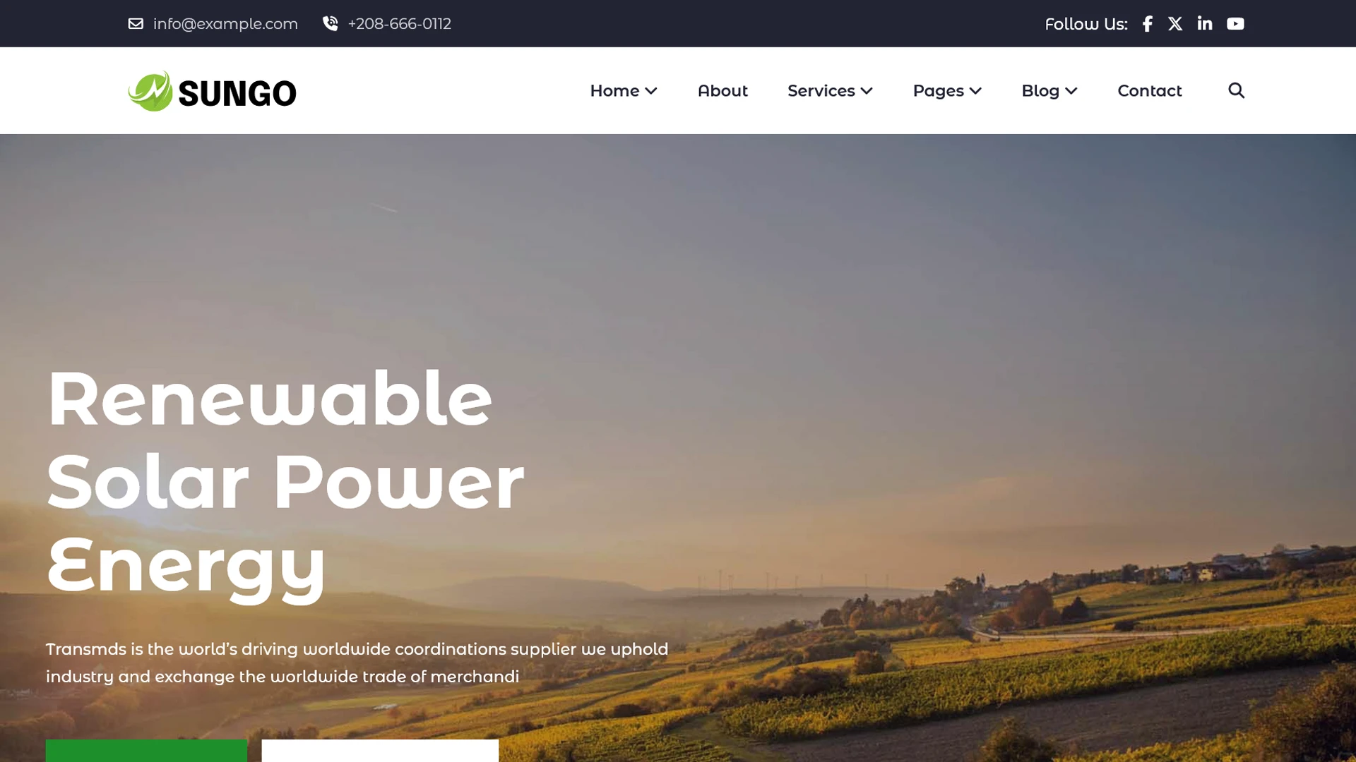 Sungo - Solar & Renewable Energy React JS Template