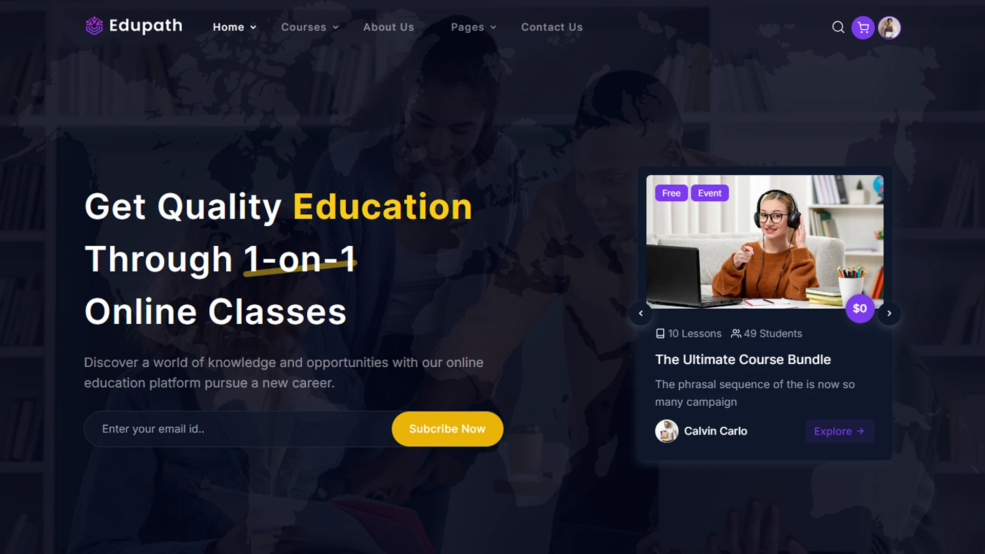 Edupath - Tailwind CSS Online Courses & Education LMS Template