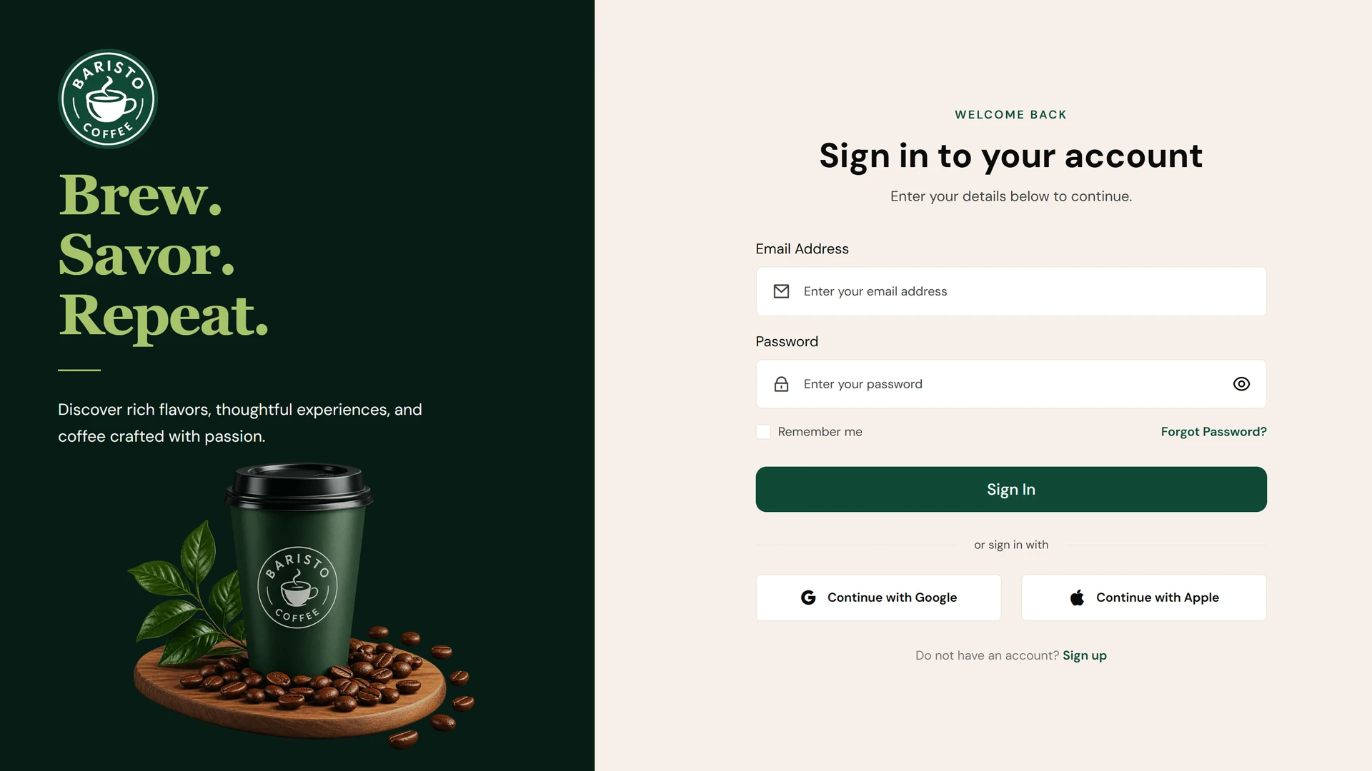 Baristo - Coffee Shop & Online Ordering React Next.js Template