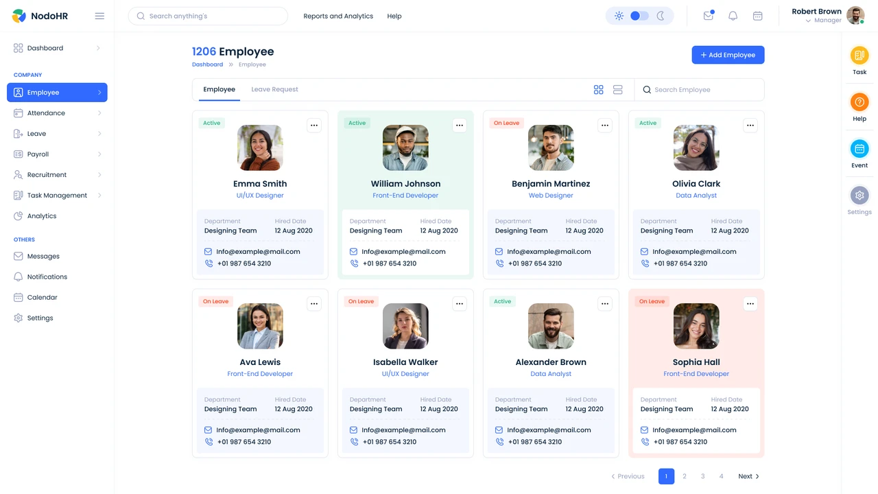Nodo - HR Management Admin Dashboard UI Figma Template