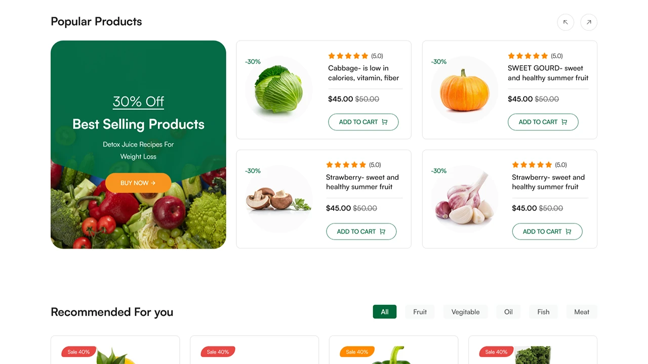 Vegshop - Online Grocery Store & Organic Food eCommerce Website HTML Template
