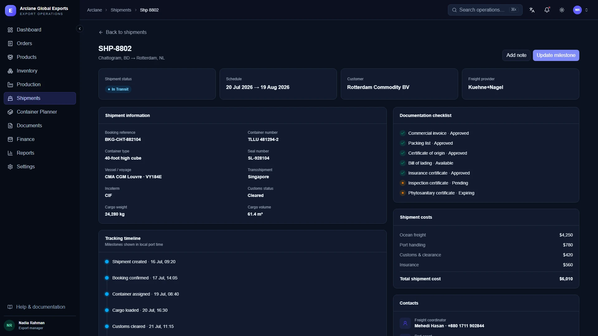 ExportPilot - Import Export & Supply Chain Next.js Admin Template