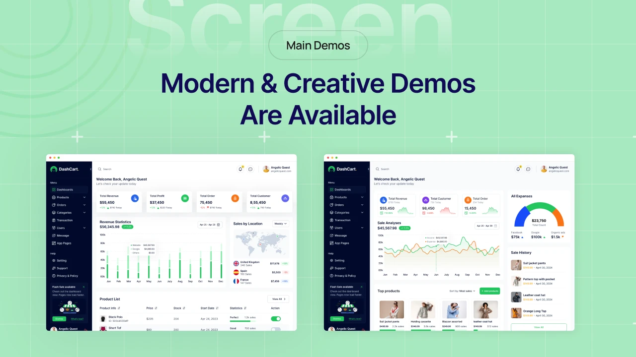 DashCart - Admin Dashboard Figma UI Template for eCommerce