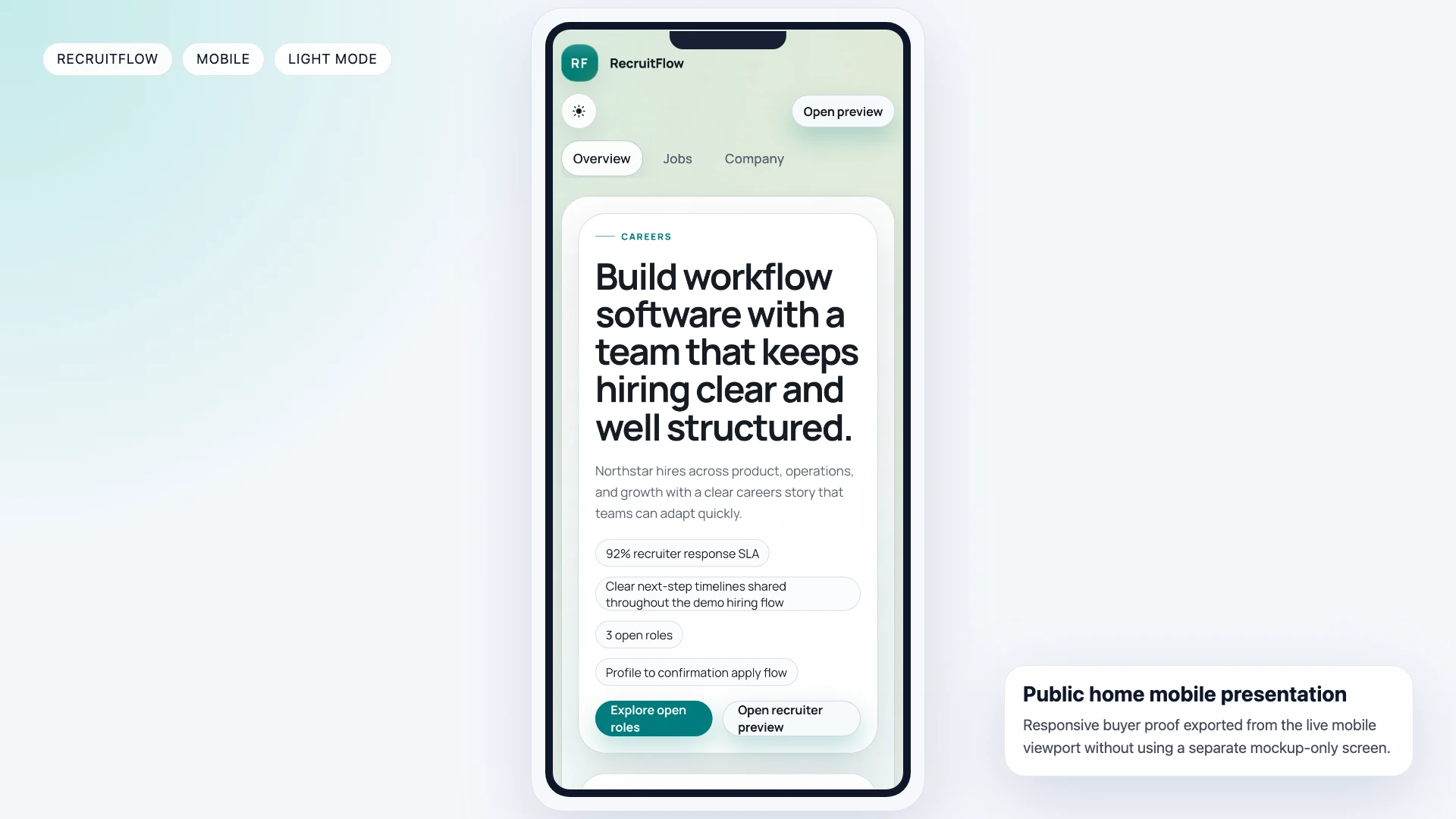 RecruitFlow - React Job Board & Recruiter Dashboard Template