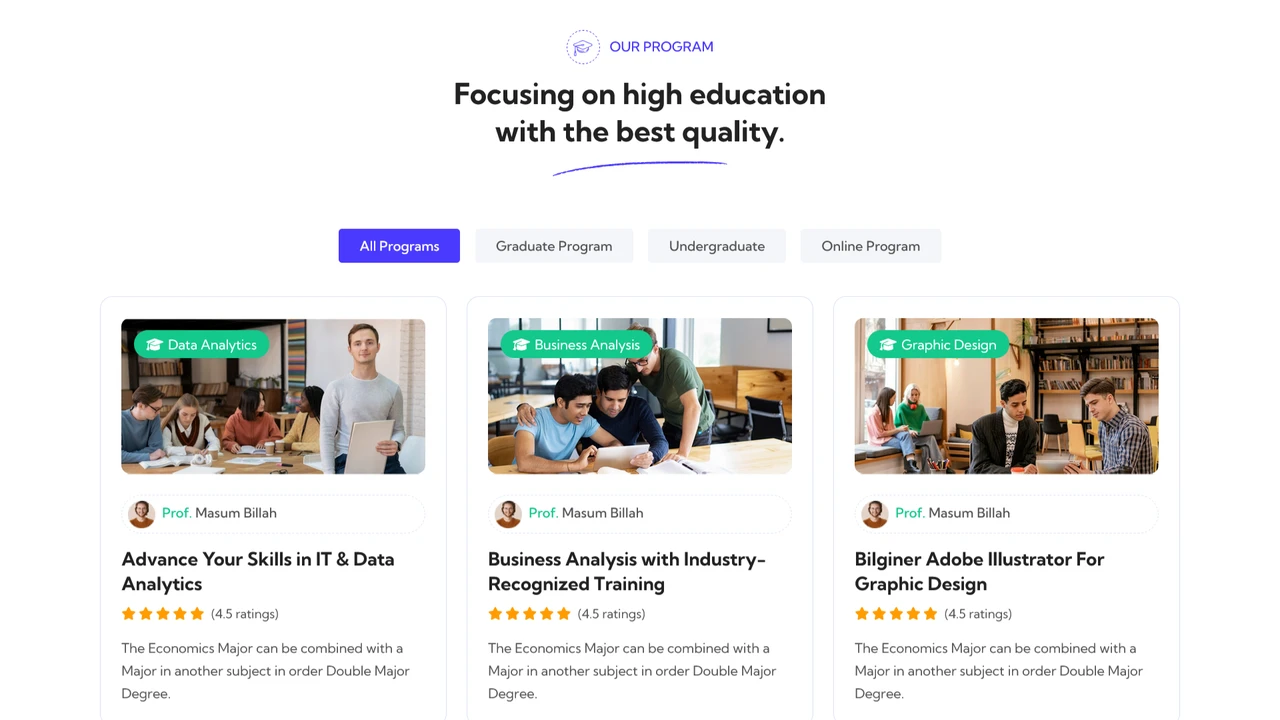 Edplus - University and Online Courses HTML Template