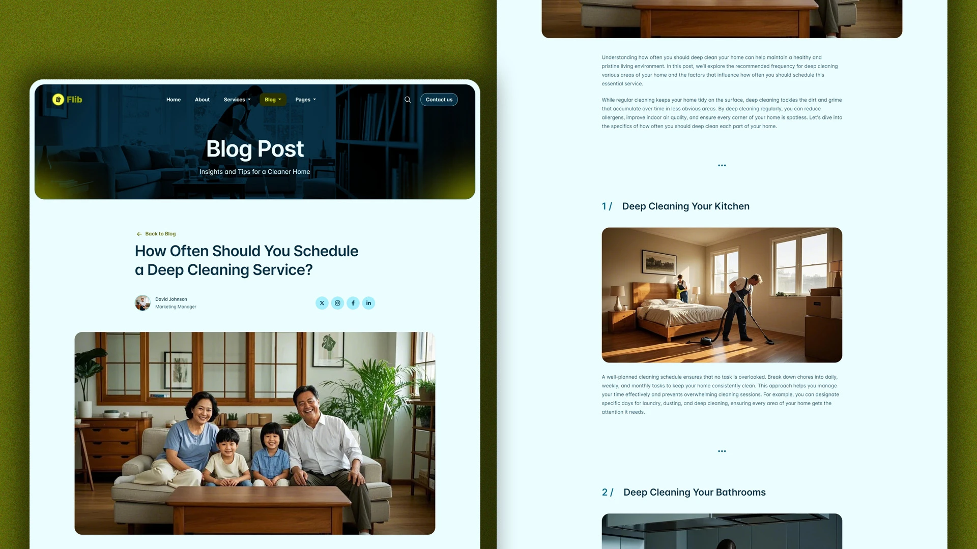 Flib - HTML Website Template For Premium Home Cleaning Services