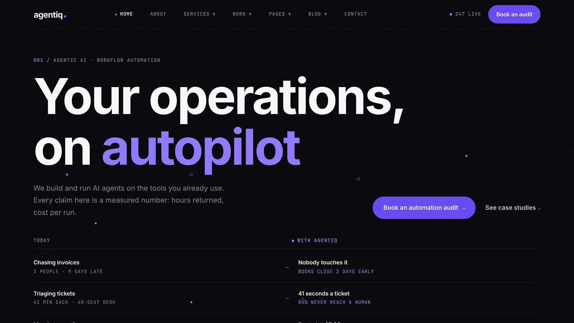 Agentiq - Agentic AI & Workflow Automation Agency HTML Template