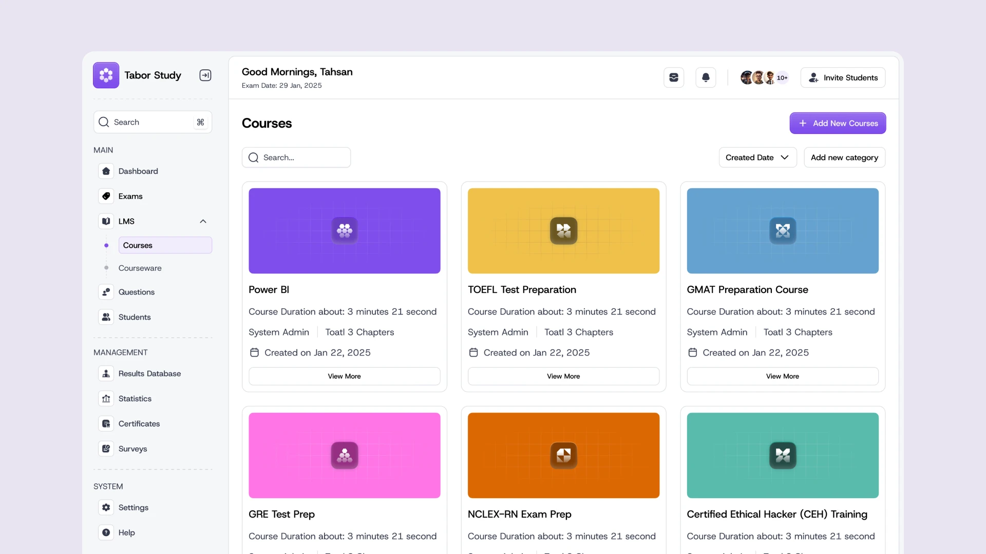 Tabor Study - AI Exam Management Web App UI Kit