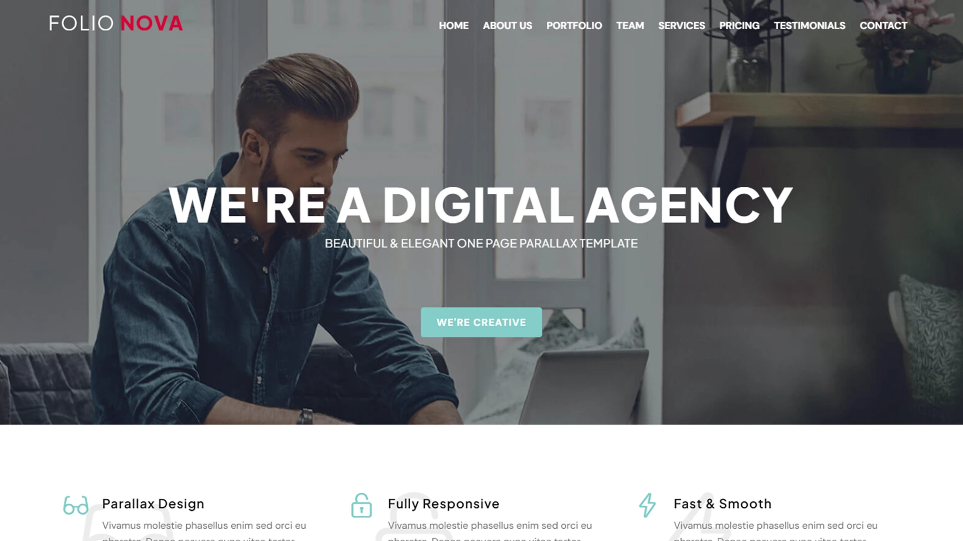 Folio Nova - Perfect Creative One Page Template