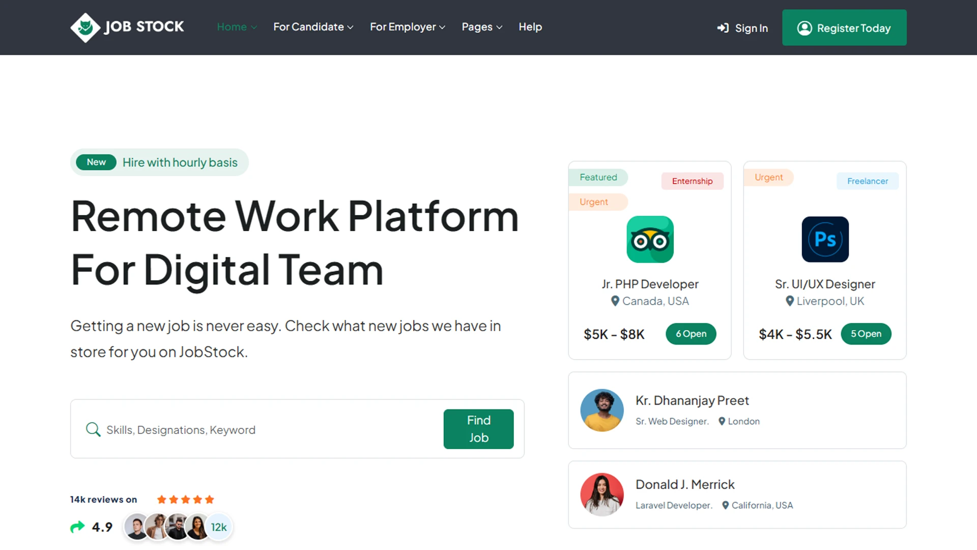 JobStock - CodeIgniter Job Listing, Job Portal Landing & Dashboard Template